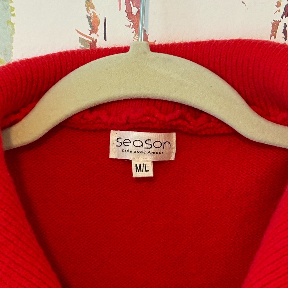 Red Zipper Sweater - Picture 6 of 6